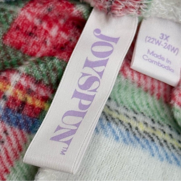 Joyspun Women’s Size 2X-3X Plaid Christmas pajama set Plush Pajamas NWT - Picture 6 of 10